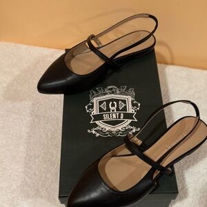 Silent D Women's Black Slingback Flats